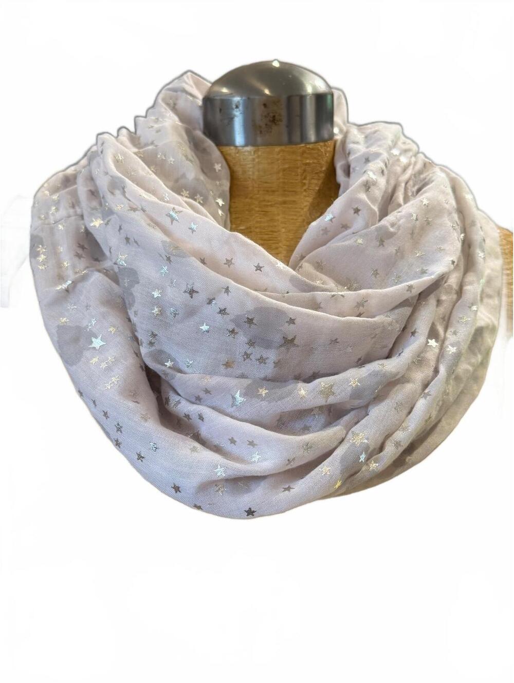 BCBGeneration Silver Star Infinity Scarf | New Old Stock